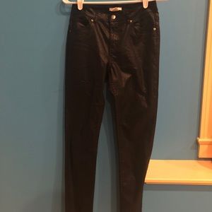 Zara Black Leather Skinny Jeans